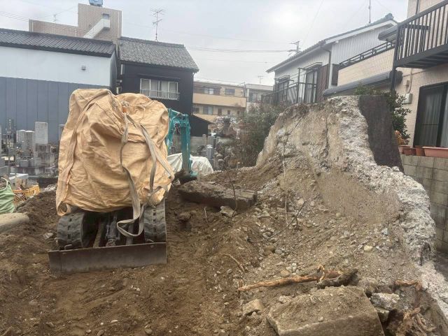 桑名市佛眼院　永代供養墓工事　⑧無縁塚解体